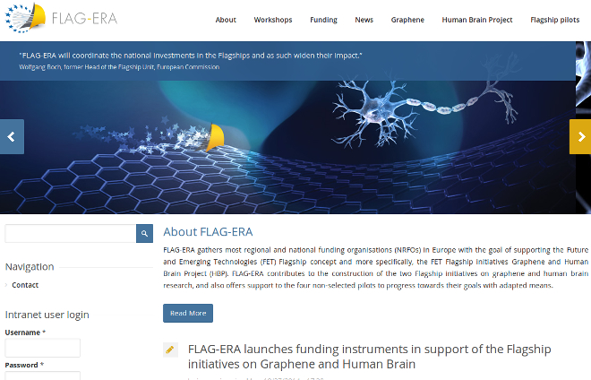 Touch Screen - European graphene research project records first successes a screenshot of a website