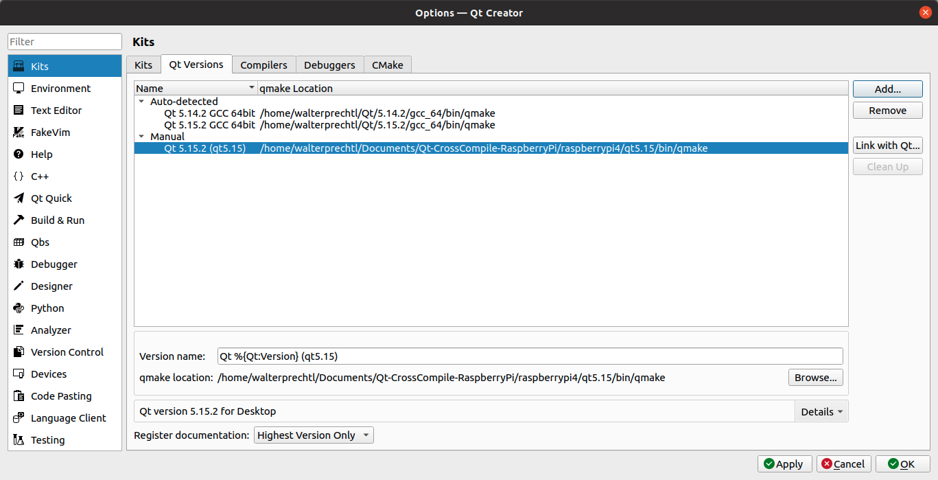 Software integrado Raspberry Pi - Configurar Qt Creator en Ubuntu 20 LTS para compilar una captura de pantalla de una computadora