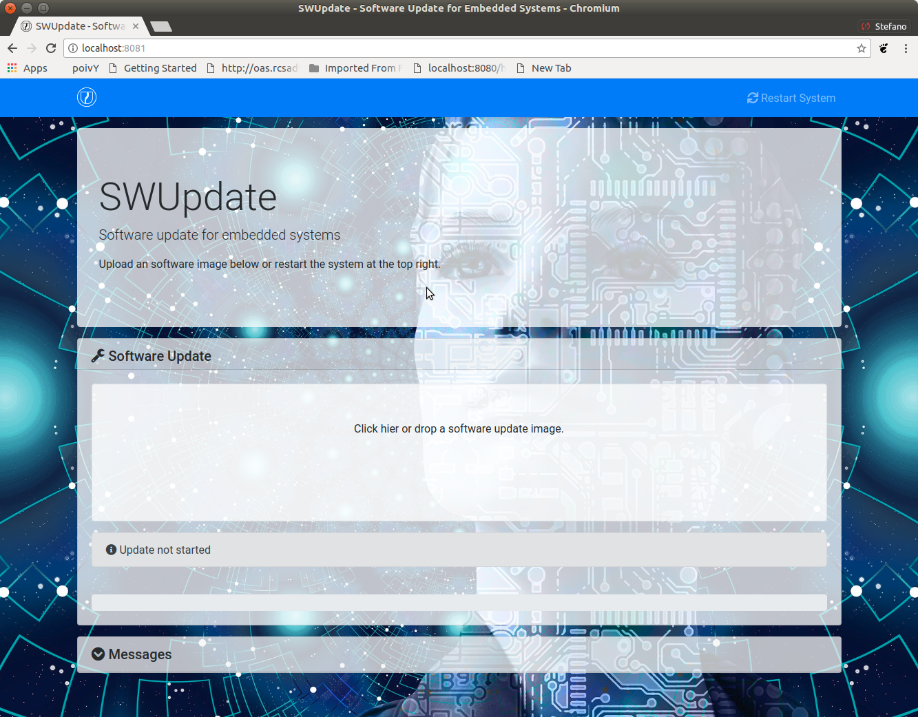 のためのウェブブラウザGUI SWUpdate