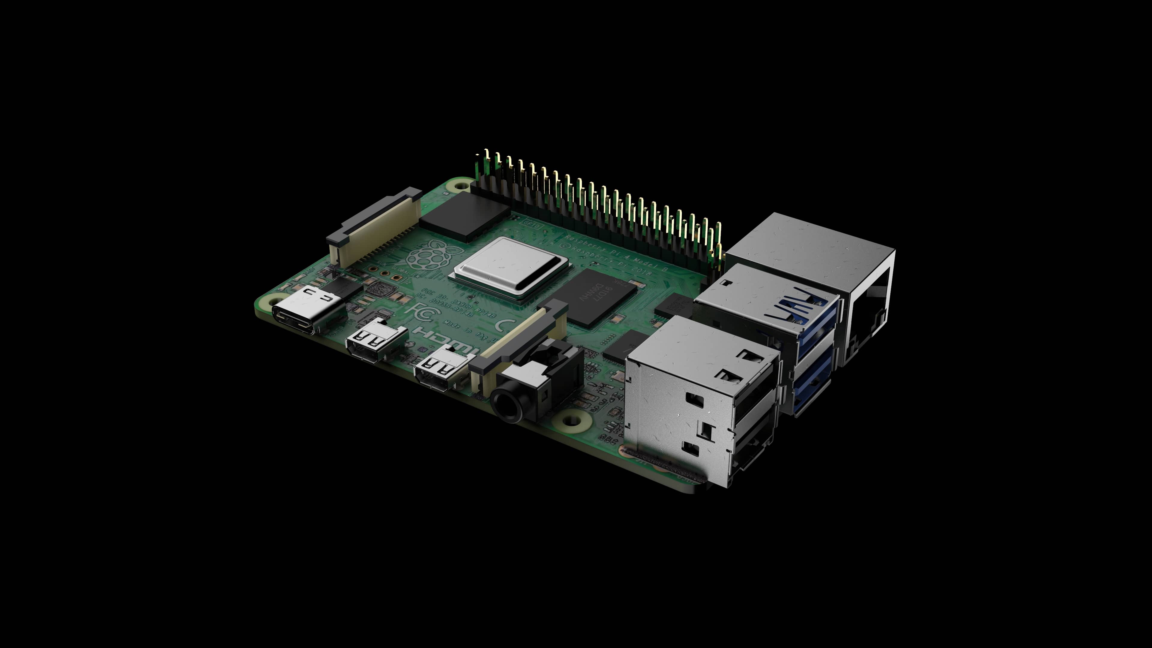 Ingeboude sagteware Raspberry Pi - Raspberry Pi Monitor (swart) 'n close-up van 'n stroombaanbord
