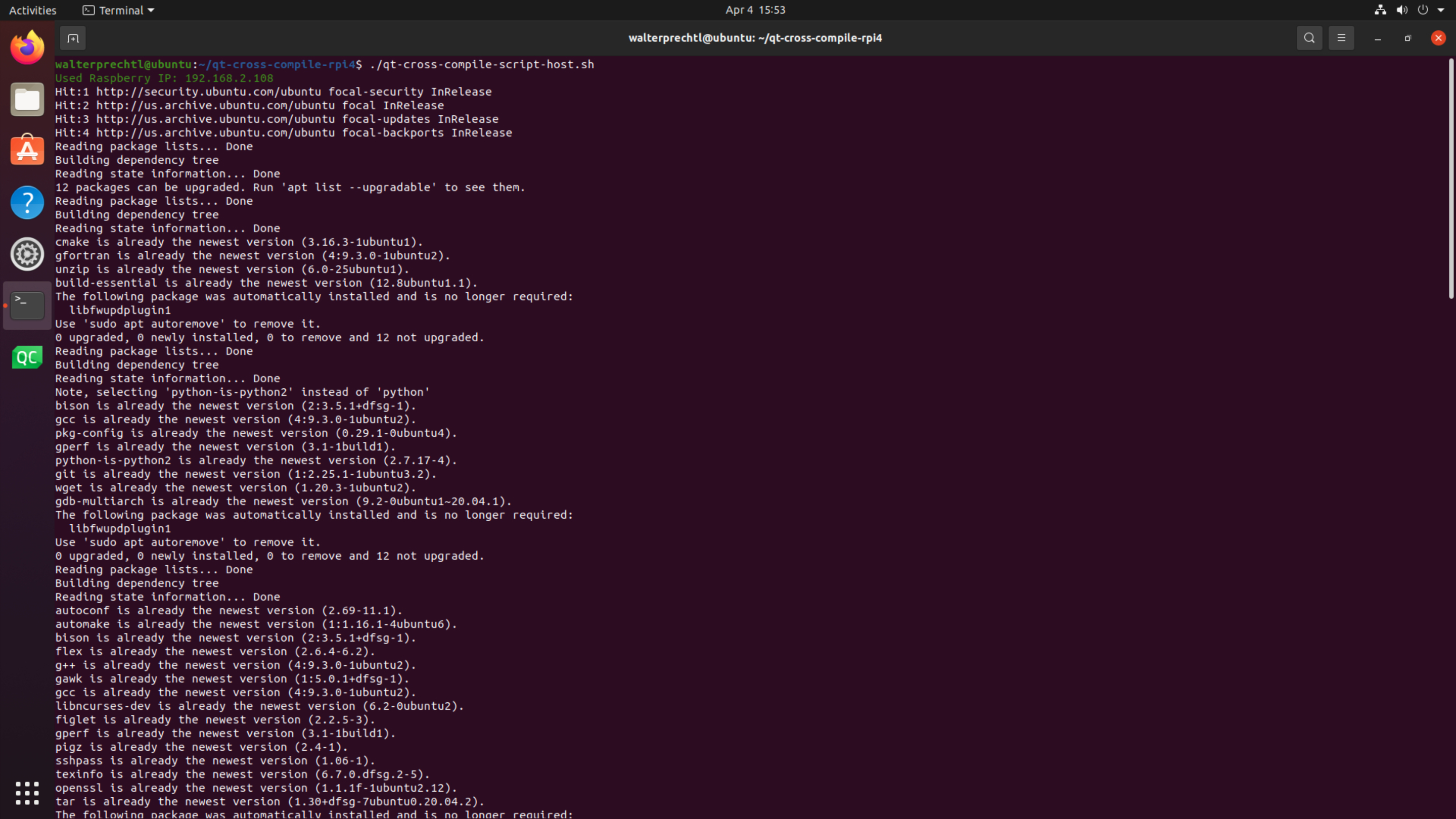 Software încorporat - Qt cross compile scripturi de configurare pentru Raspberry Pi 4 o captură de ecran a unui program de calculator