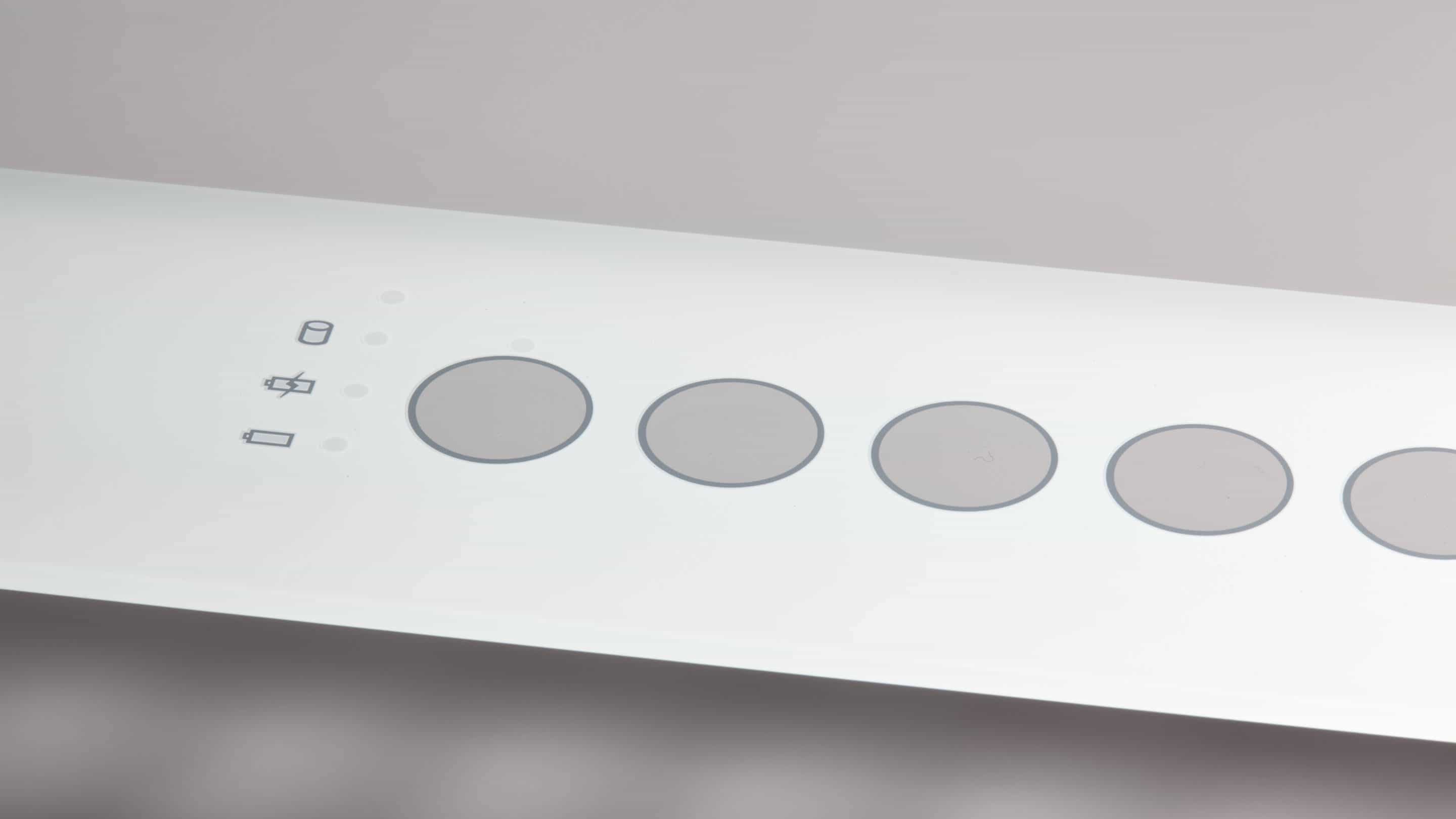 Custom Touch Screen - Reverse printing a white rectangular object with circles on it