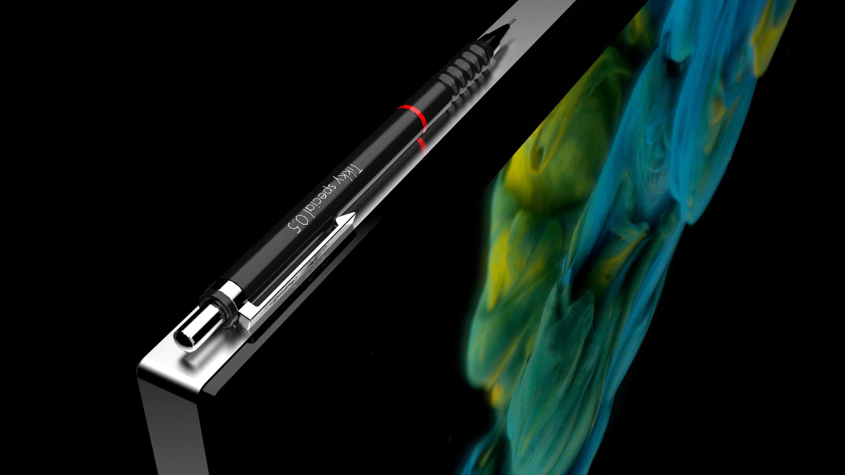 Màn hình công nghiệp - Màn hình công nghiệp 18mm một cây bút đen trên bề mặt màu đen