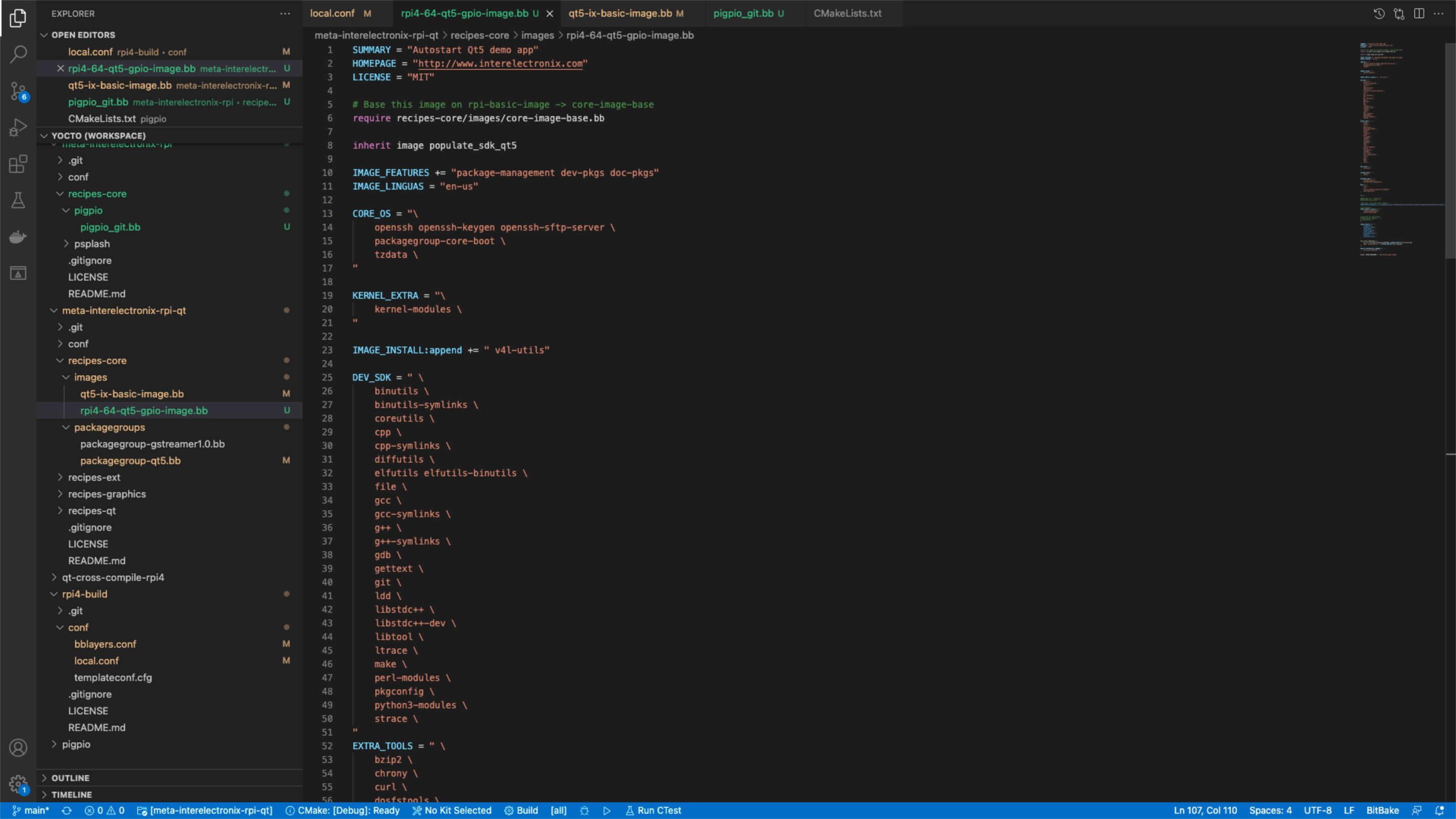 Embedded Software Raspberry Pi - Yocto - Raspberry - PIGPIO - Qt ein Screenshot eines Computerprogramms