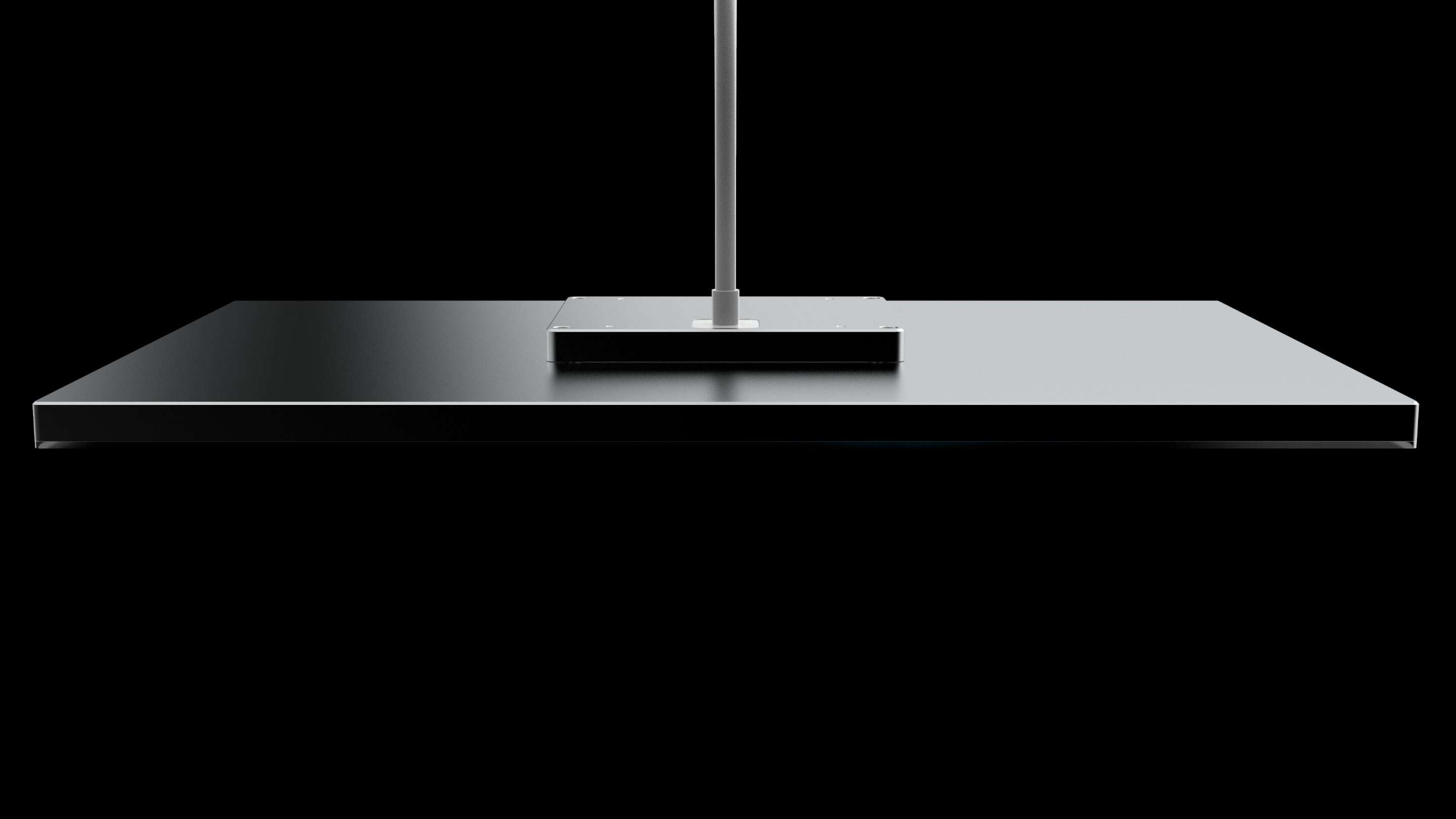 산업용 모니터 - 단일 케이블 솔루션, 기둥이 있는 검은색 직사각형 테이블