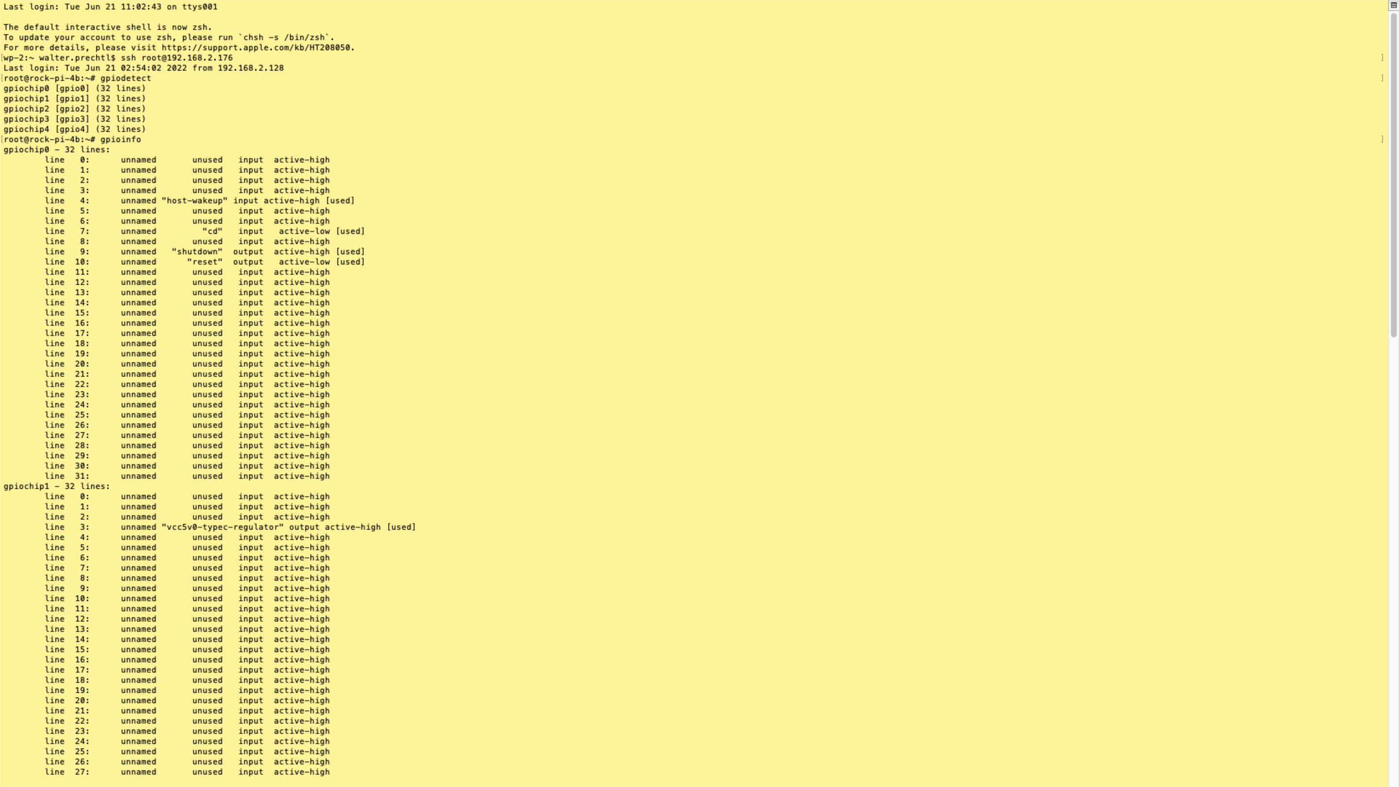 Embedded Software - libgpiod a yellow screen with black text