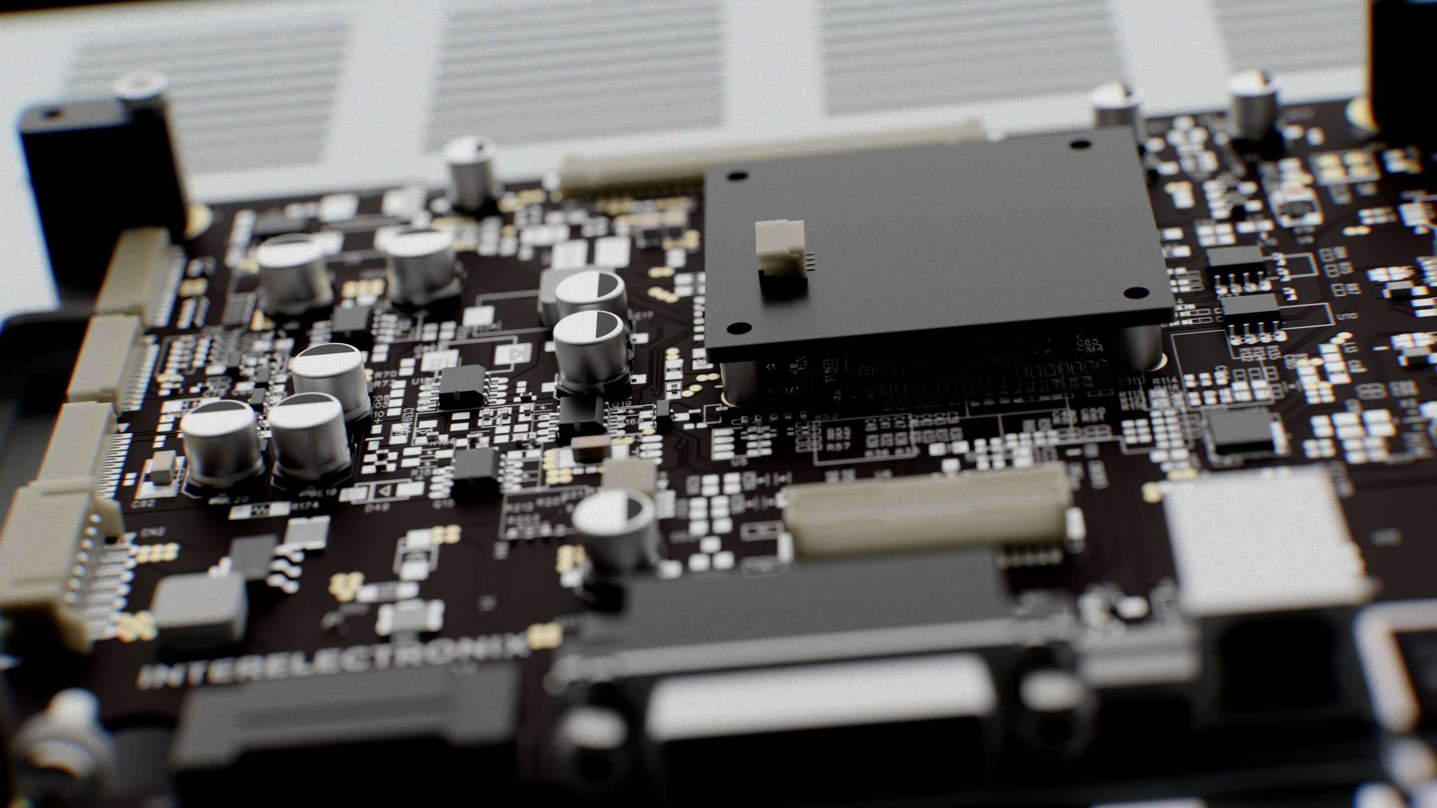 Adboard repleto de tecnología un primer plano de una placa de circuito impreso